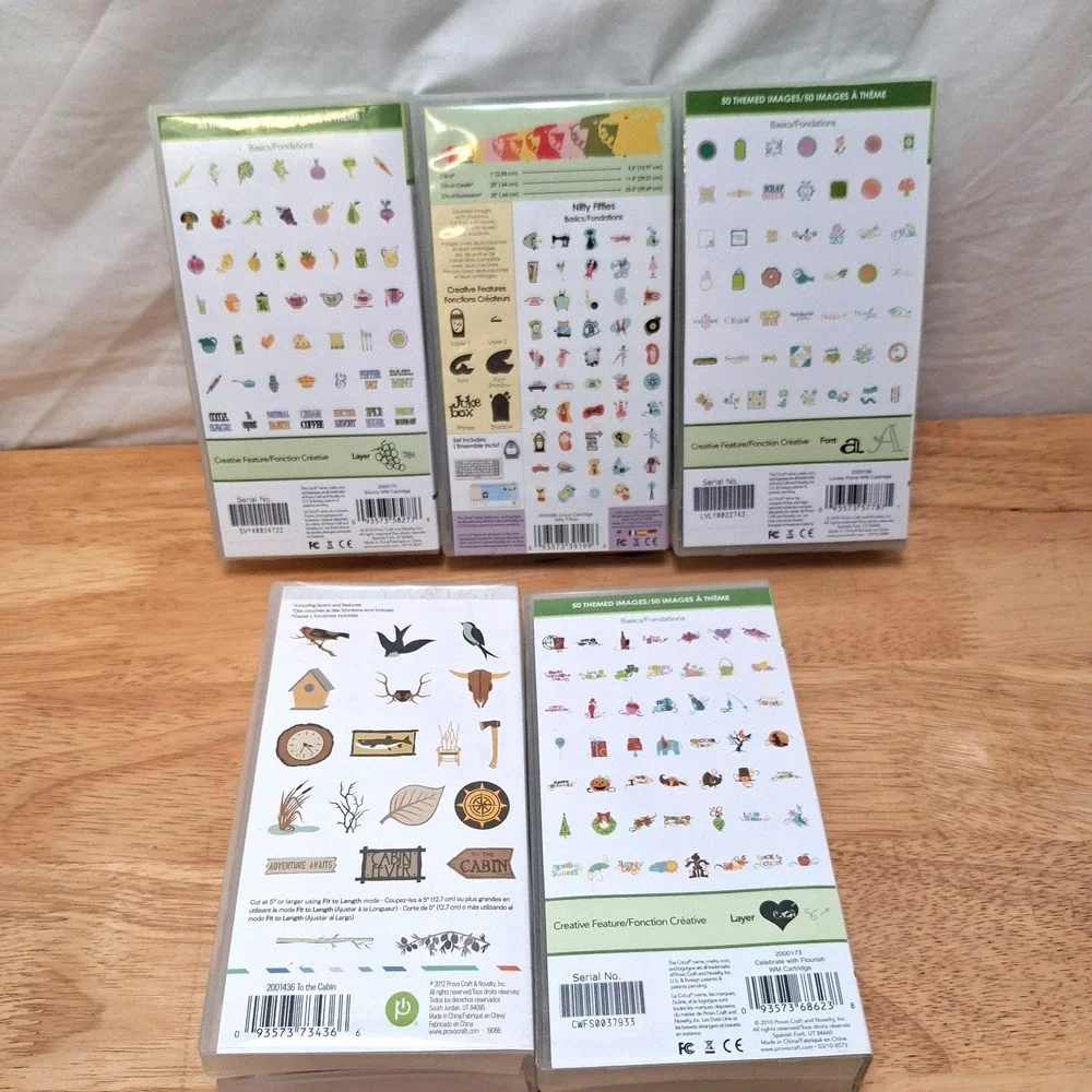 Lot of 5 Cricut Cartridges Keyboards & Booklets Missing 1 Book Crafting DIY